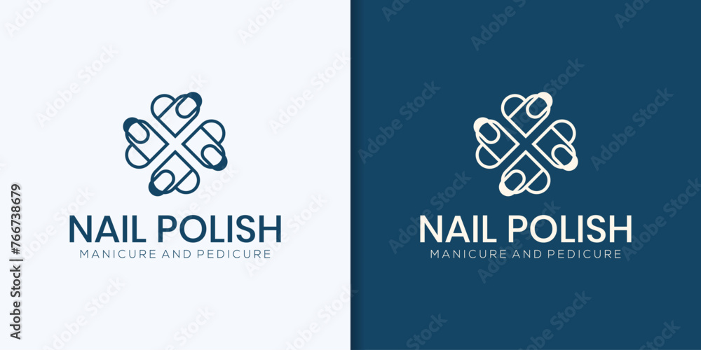collection of Nail Salon Logo Template Design Vectors, Love emblems, Creative Symbols, Icons - obrazy, fototapety, plakaty 