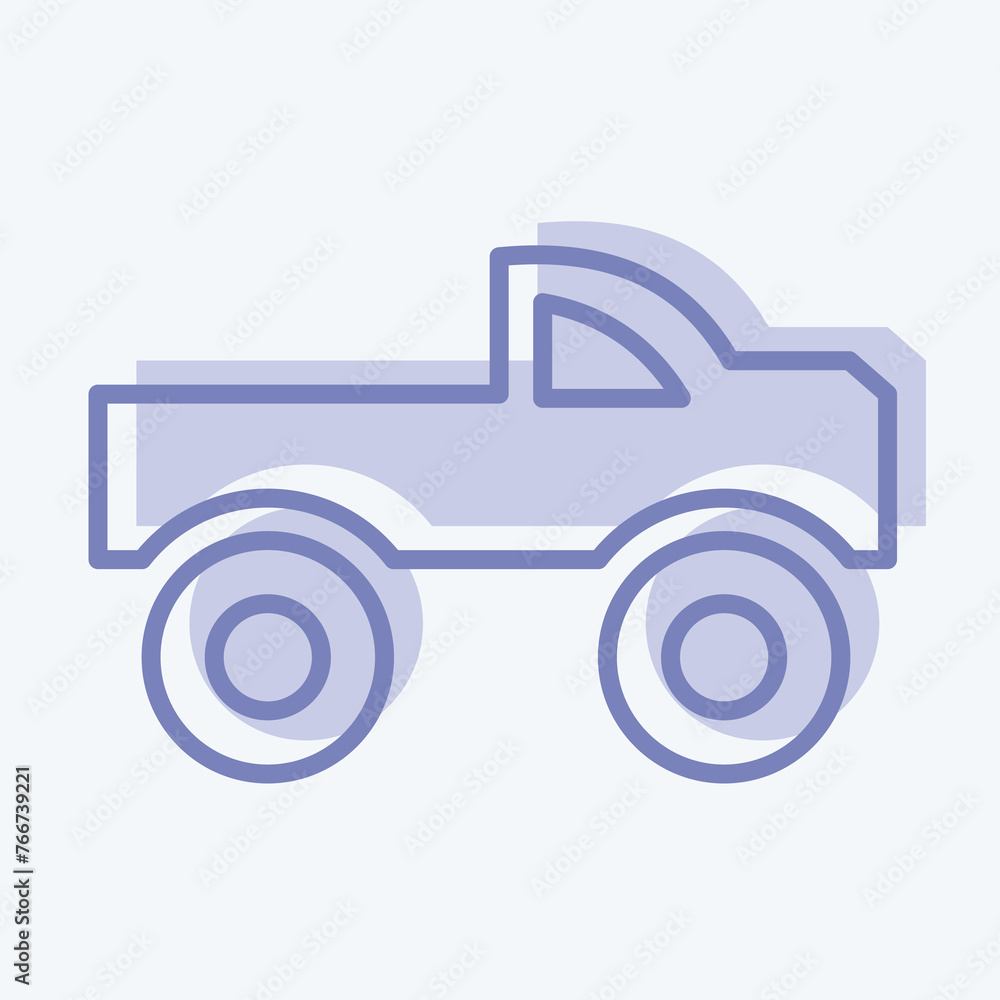 Icon Monster Car. suitable for Automotive symbol. two tone style. simple design editable. design template vector. simple illustration