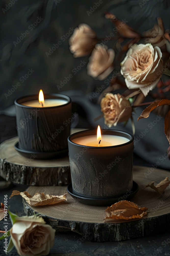 Isolated burning scented candle Isolated burning scented candle