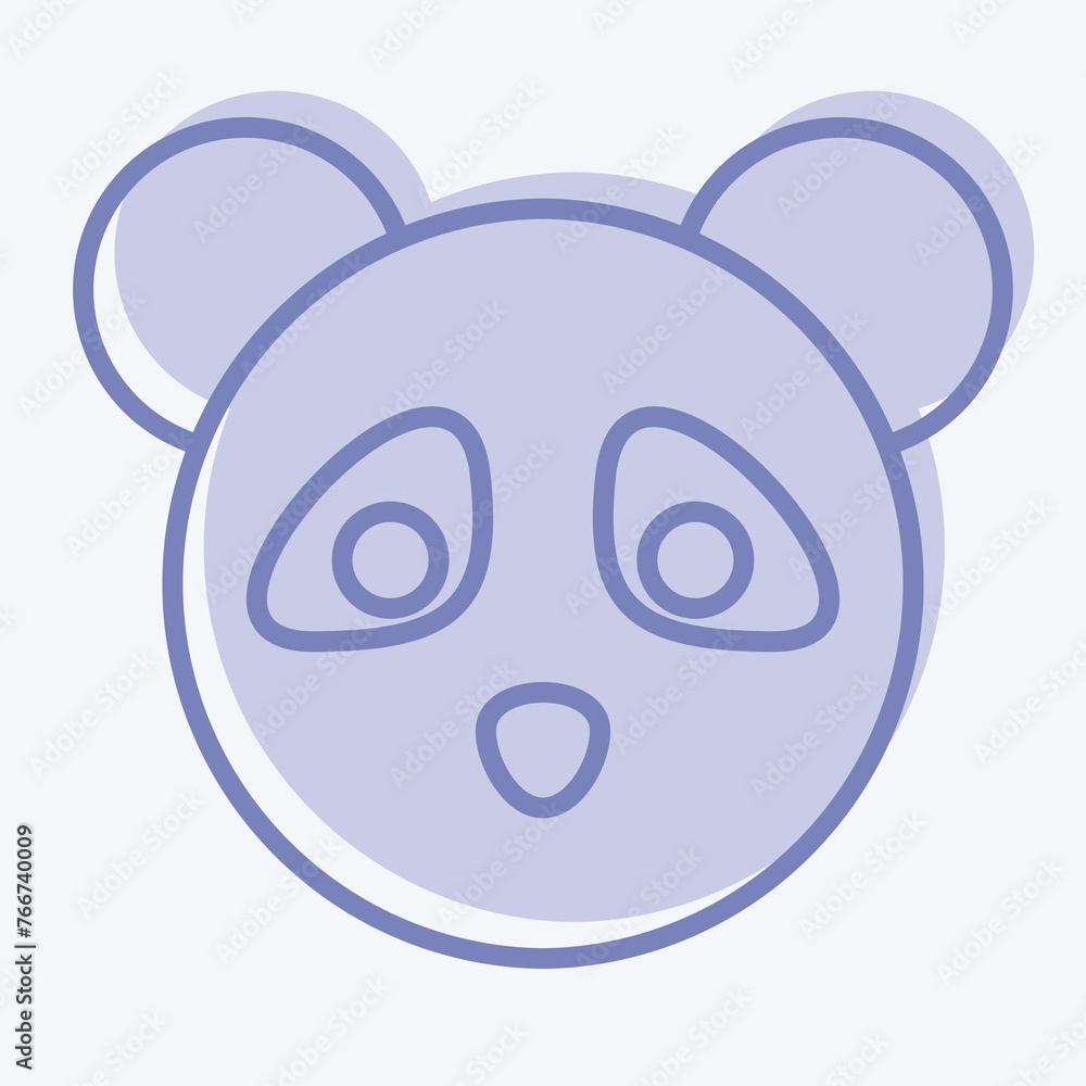 Icon Panda. related to Animal Head symbol. two tone style. simple design editable. simple illustration. cute. education Icon Panda. related to Animal Head symbol. two tone style. simple design editable. simple illustration. cute. education