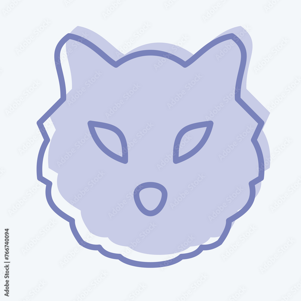 Icon Tiger. related to Animal Head symbol. two tone style. simple design editable. simple illustration. cute. education Icon Tiger. related to Animal Head symbol. two tone style. simple design editable. simple illustration. cute. education