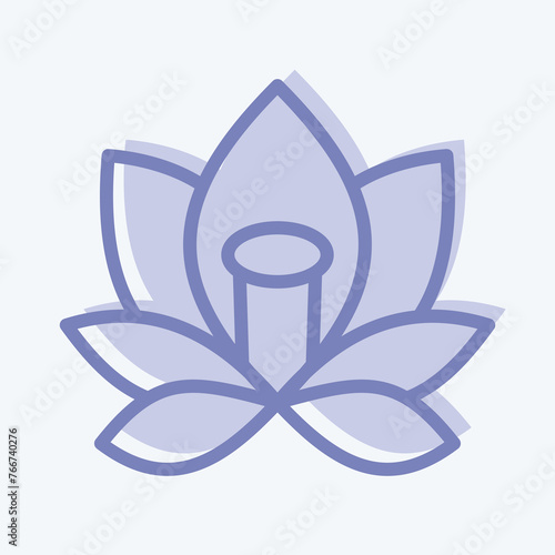 Icon Lotus. related to Thailand symbol. two tone style. simple design editable. simple illustration. simple vector icons. World Travel tourism. Thai