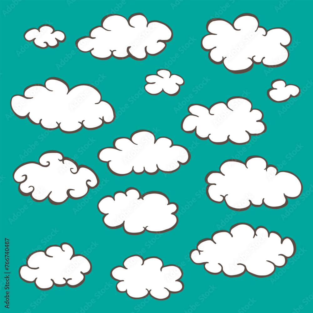 Clouds hand drawing illustration vector