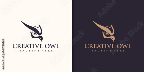 Owl logo design, night hunter logo, bird intelligence logo