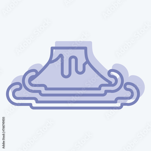 Icon Volcano. related to Prehistoric symbol. two tone style. simple design editable. simple illustration photo