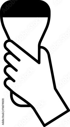 バーコード読み取り機を持つ手のイラストアイコン