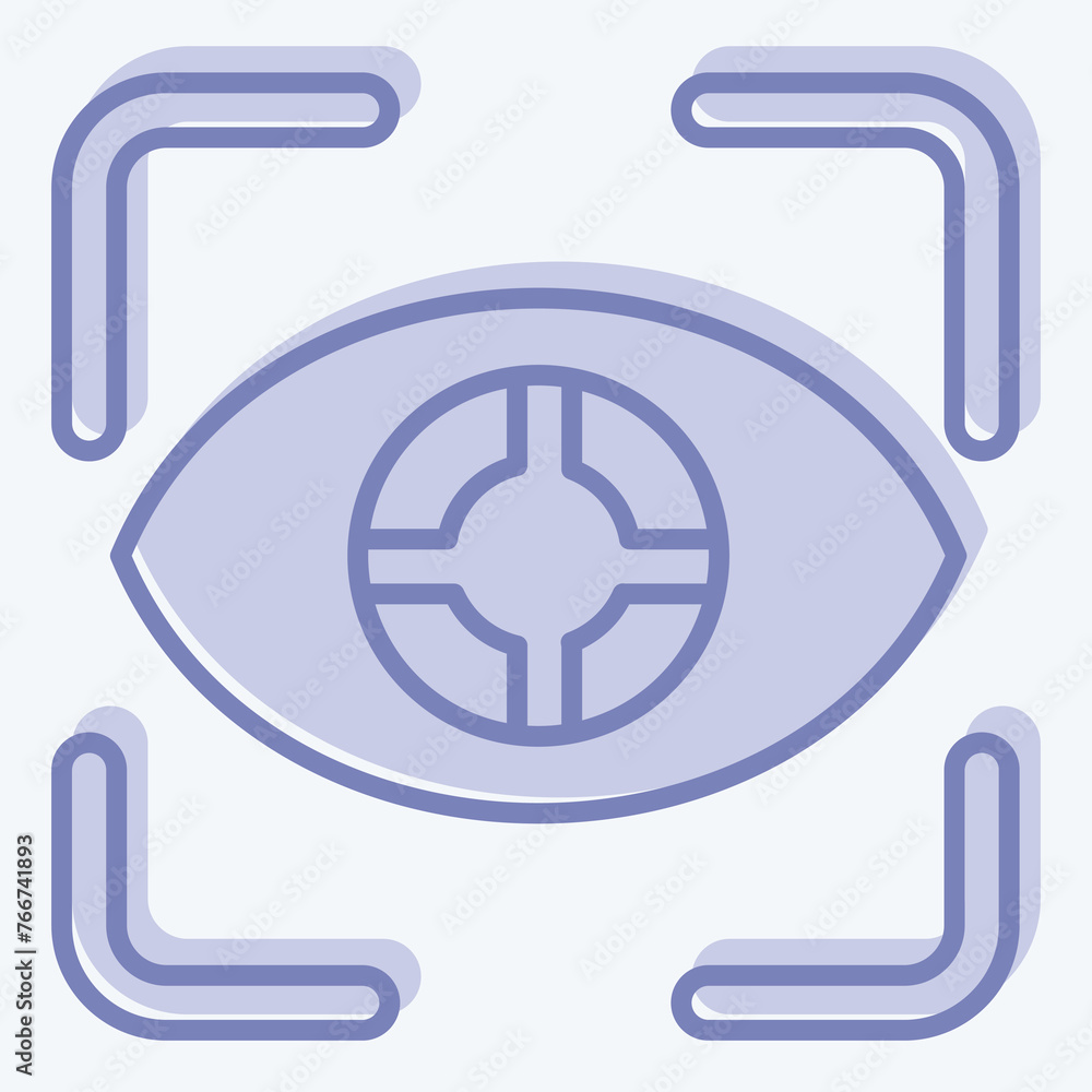 Icon Eye Tracking. related to 3D Visualization symbol. two tone style. simple design editable. simple illustration Icon Eye Tracking. related to 3D Visualization symbol. two tone style. simple design editable. simple illustration