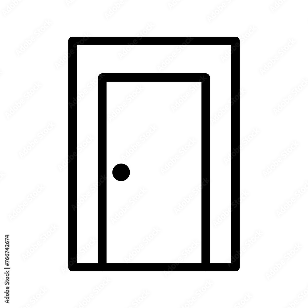 Door icon in black and outline style Door icon in black and outline style