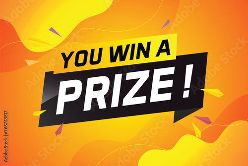 you win prize word concept vector illustration with 3d style for use landing page, template, ui, web, mobile app, poster, banner, flyer, background, gift card, coupon, wallpaper

