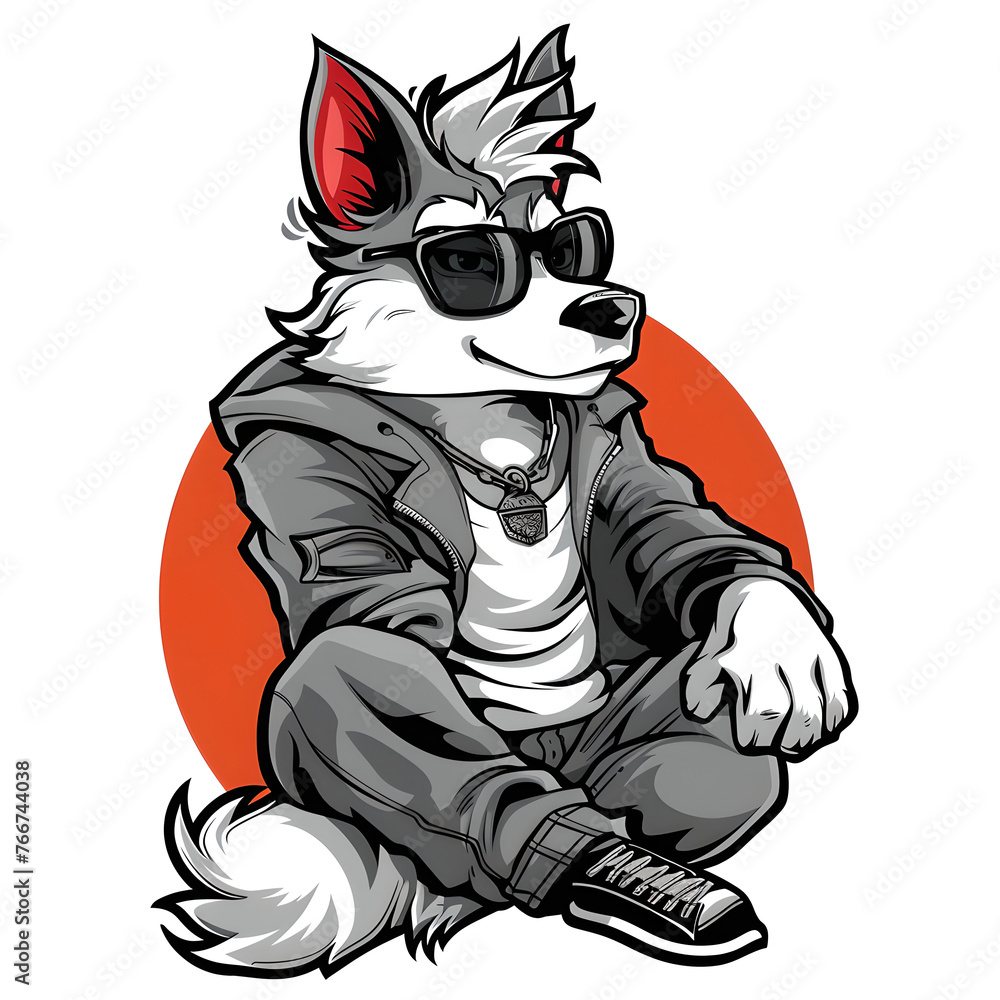 Furry logo, t-shirt design, Sticker design, Icon, with a white background Furry logo, t-shirt design, Sticker design, Icon, with a white background