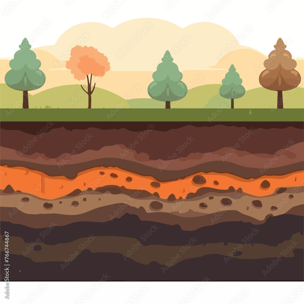 Soil horizons are distinct layers of soil. Vector i