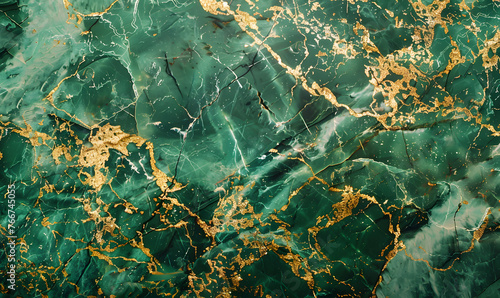 natural emerald green gold marble texture pattern  Generative AI