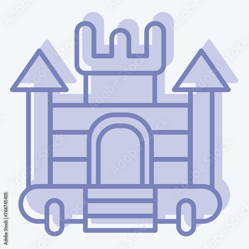 Icon Inflatable Castle. related to Amusement Park symbol. two tone style. simple design editable. simple illustration