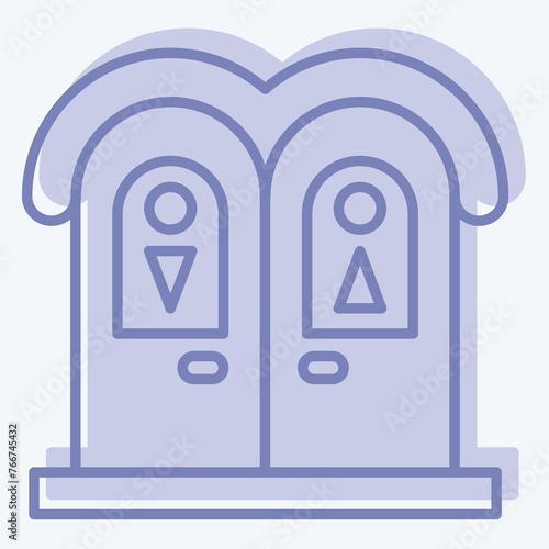 Icon Public Toilet. related to Amusement Park symbol. two tone style. simple design editable. simple illustration