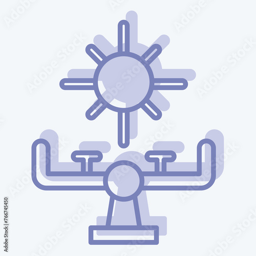 Icon Seesaw. related to Amusement Park symbol. two tone style. simple design editable. simple illustration