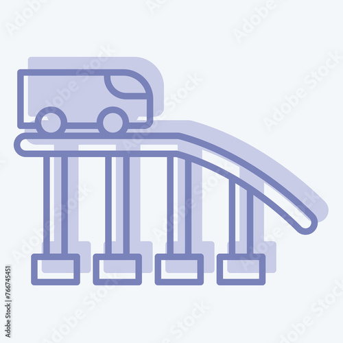 Icon Roller Coaster. related to Amusement Park symbol. two tone style. simple design editable. simple illustration