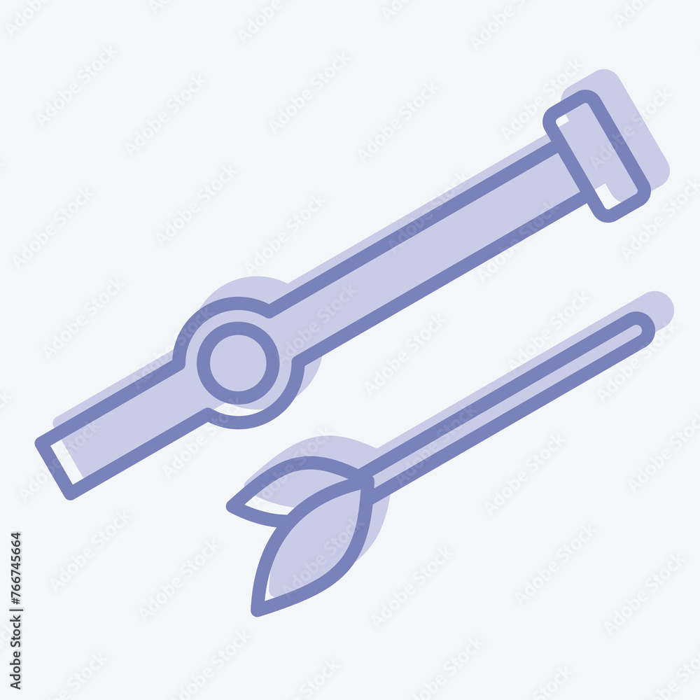 Icon Blowgun. related to American Indigenous symbol. two tone style. simple design editable. simple illustration Icon Blowgun. related to American Indigenous symbol. two tone style. simple design editable. simple illustration