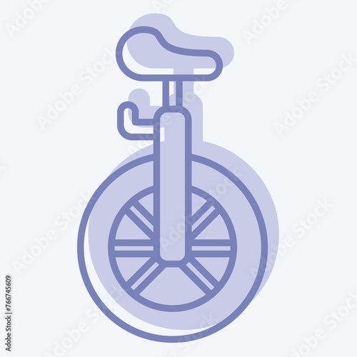 Icon Unicycle. related to Amusement Park symbol. two tone style. simple design editable. simple illustration