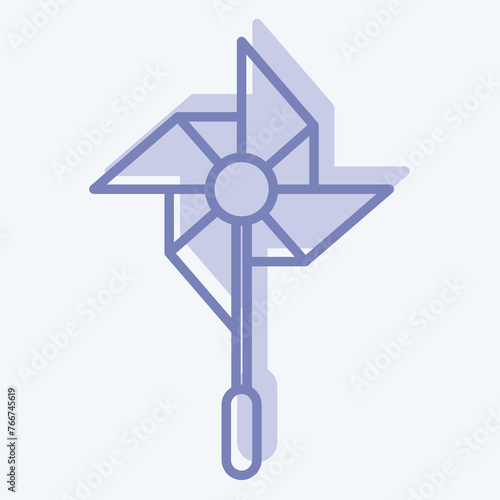 Icon Windmill. related to Amusement Park symbol. two tone style. simple design editable. simple illustration
