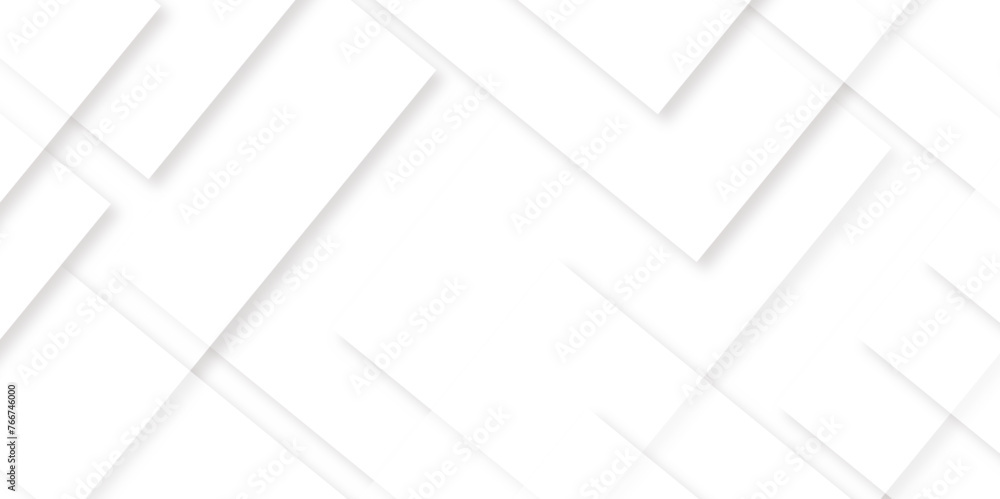Abstract white background design with layers of textured white transparent material in triangle and squares shapes. White color technology concept geometric line vector white light grey background. - obrazy, fototapety, plakaty 