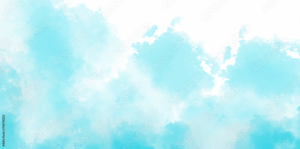 Blue sky with clouds Smooth white clouds and blue sky for background. Grunge light sky blue shades watercolor Sky cloud landscape blue background with tiny clouds, shiny and clear. 