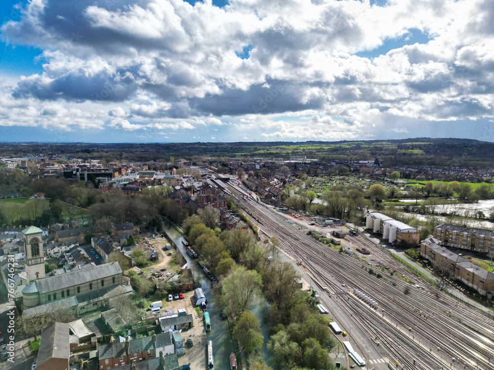 High Angle View From Central Railway Station of Oxford City, England UK. March 23rd, 2024