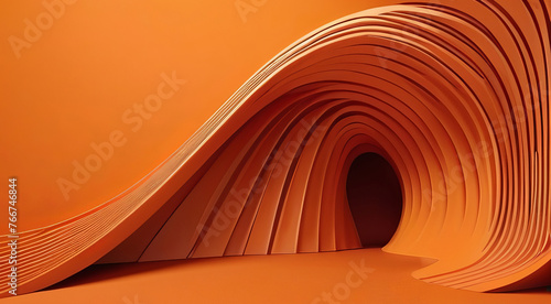 Abstract wall wave architecture abstract 3d background 