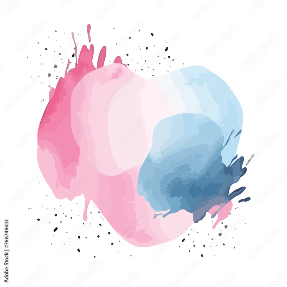 White background with pastel pink and blue abstract