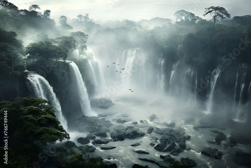 waterfall in the morning
