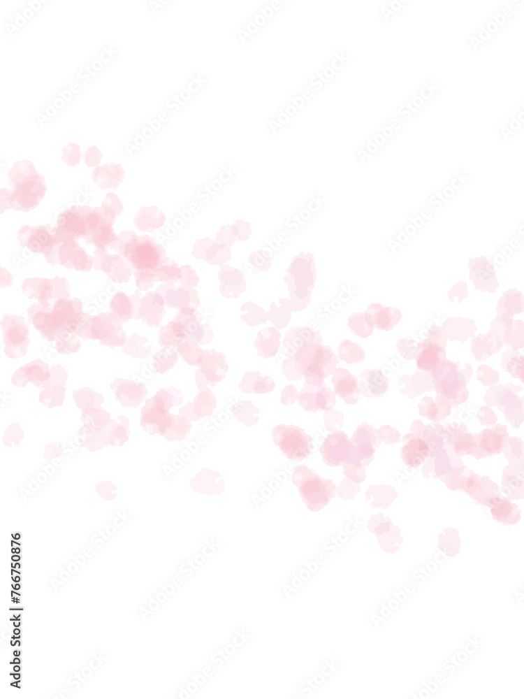 水彩テクスチャの背景素材　ピンク　春イメージ　縦長