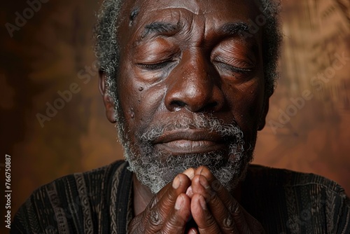 Portrait of man seen praying © rushay
