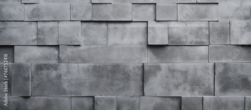 An image showing a detailed view of a wall constructed using blocks of concrete material