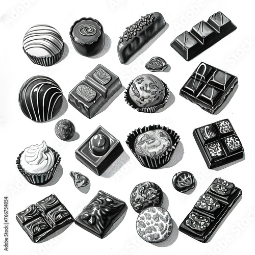 Wallpaper Mural set chocolate seamless background, generative ai Torontodigital.ca