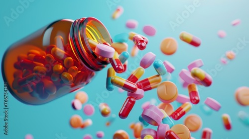Close up on vibrant pills