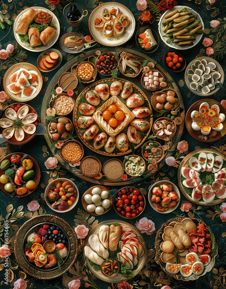 international food paintings, generative ai