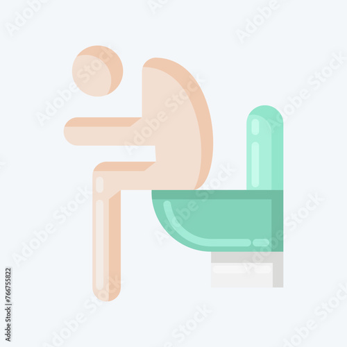 Icon Diarrhea. suitable for flu symbol. flat style. simple design editable. design template vector. simple illustration