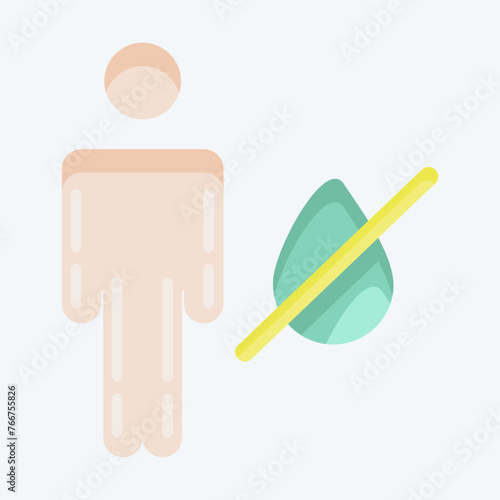 Icon Dehydration. suitable for flu symbol. flat style. simple design editable. design template vector. simple illustration