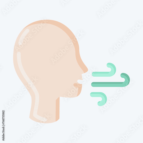Icon Difficulty Breathing. suitable for flu symbol. flat style. simple design editable. design template vector. simple illustration