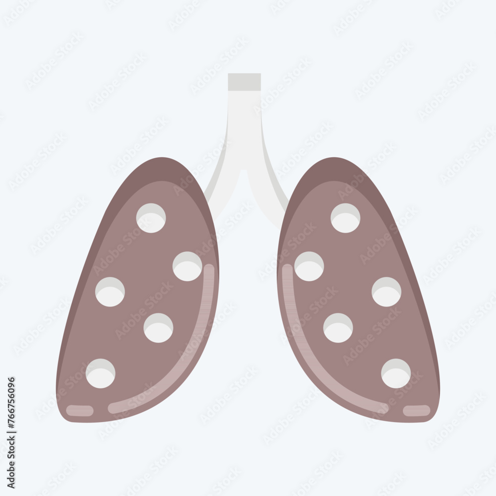 Icon Pneumonia. suitable for flu symbol. flat style. simple design editable. design template vector. simple illustration