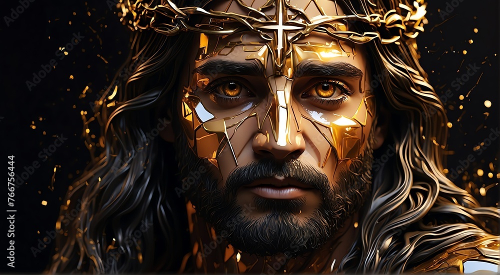 jesus christ has risen holy week poster concept holiday celebration banner template from Generative AI - obrazy, fototapety, plakaty 