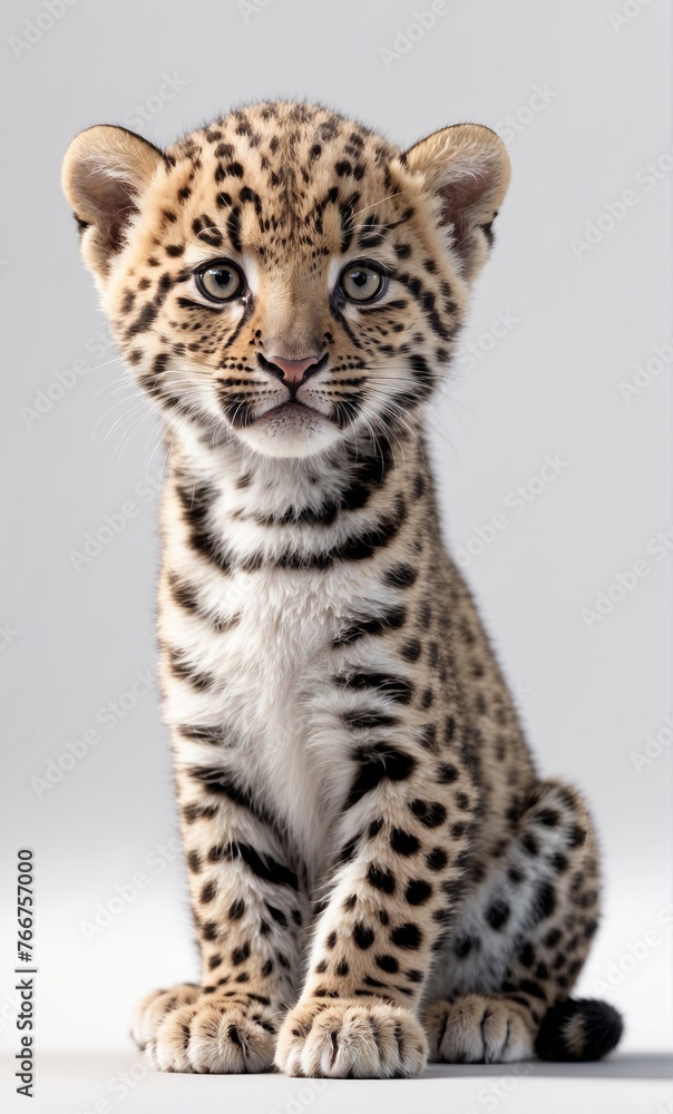baby leaopard isolated white background baby leaopard isolated white background