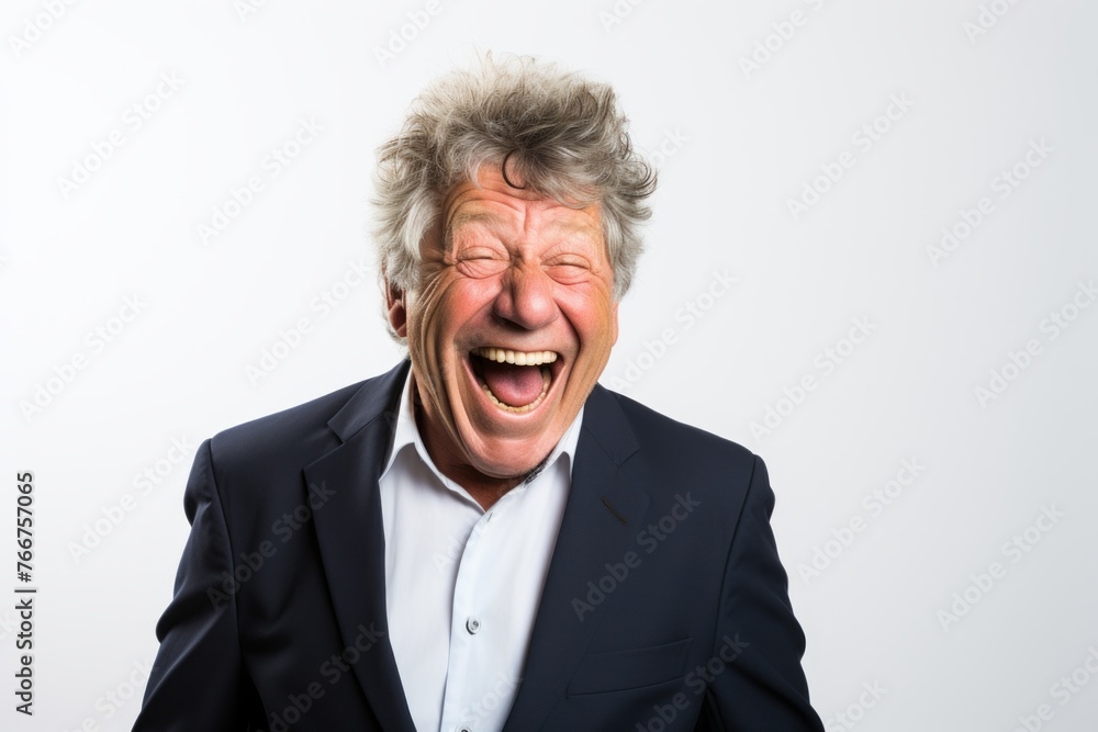 Frustrated senior man shouting over white background. Emotional concept Frustrated senior man shouting over white background. Emotional concept