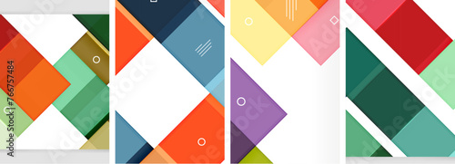 Set of colorful square posters business templates. Vector Illustration For Wallpaper, Banner, Background, Card, Book Illustration, landing page