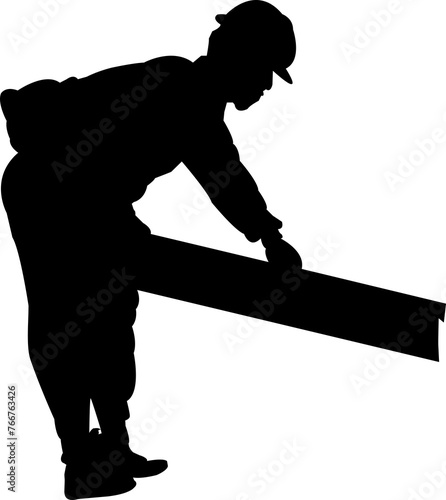 Construction workers silhouettes with different tools on technical.Design for elements.