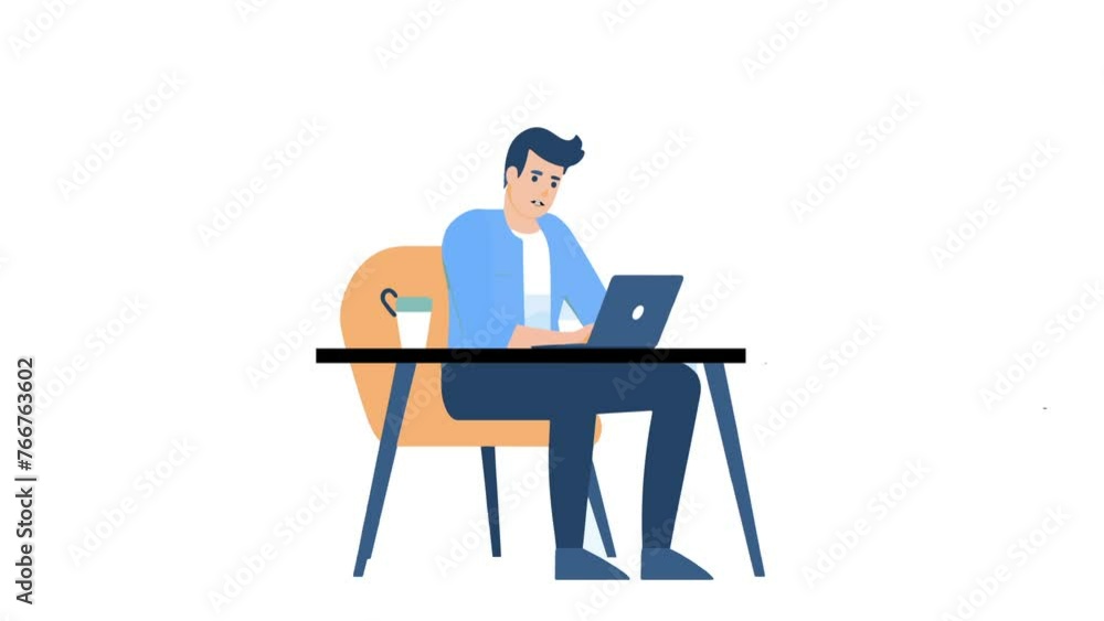 2D Character Talking At Desk HD 2D Character Talking At Desk HD