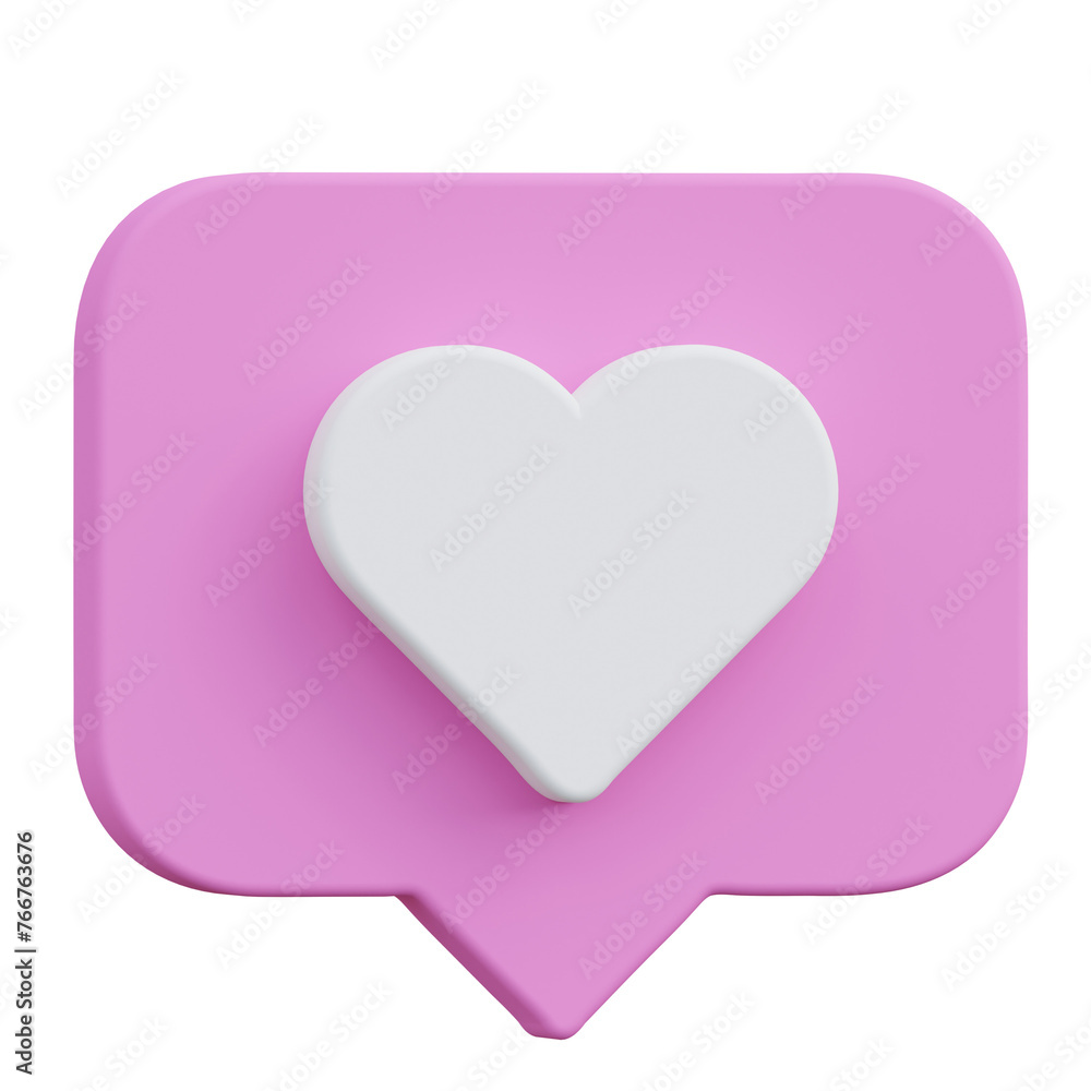 Social media reaction, love reactions 3d Social media reaction, love reactions 3d