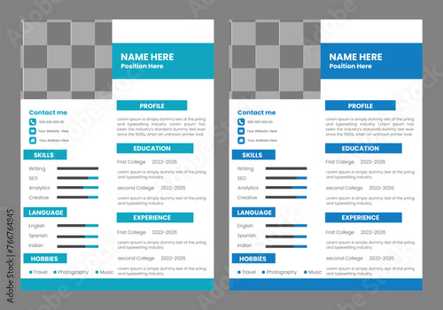 clean and modern resume portfolio or cv template