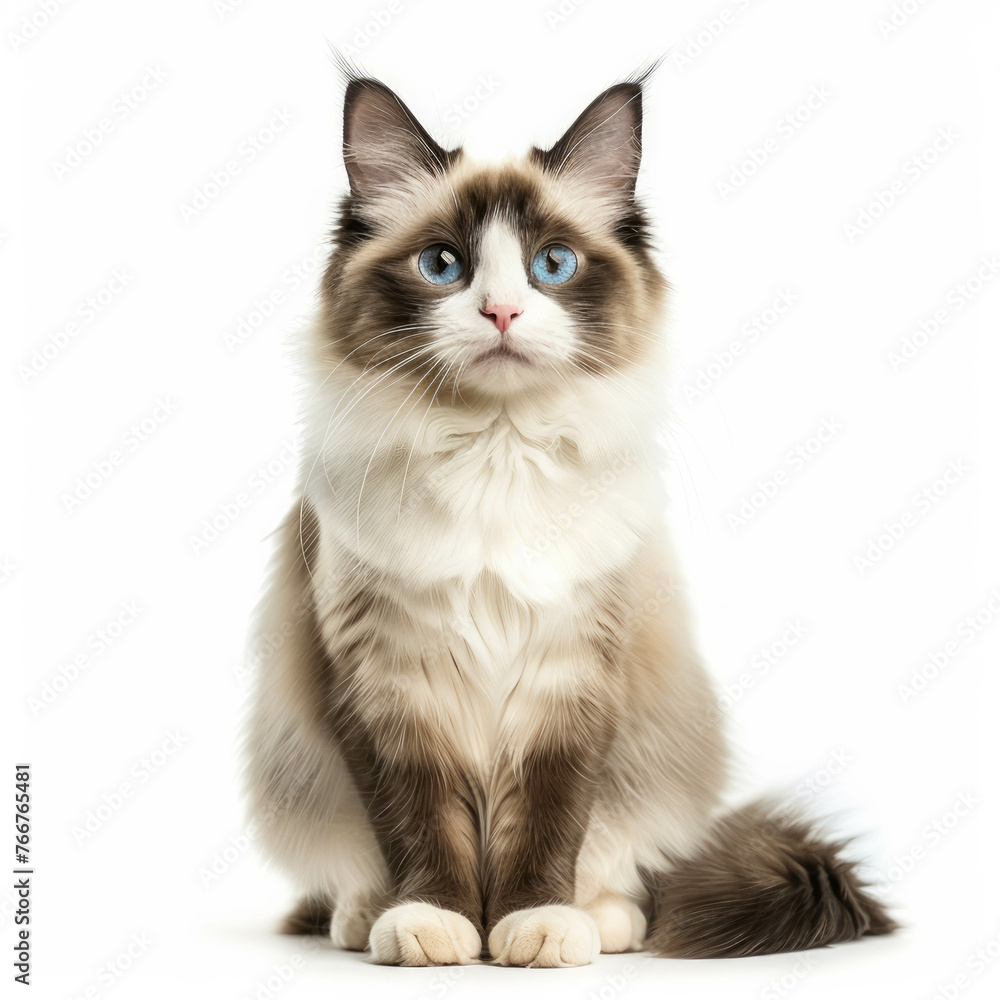 Experience the charm of a ragdoll cat in this high-quality image featuring a clean, focused composition. AI generative. Experience the charm of a ragdoll cat in this high-quality image featuring a clean, focused composition. AI generative.