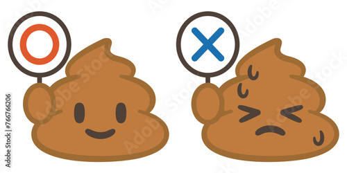 正解と不正解のうんちのイラスト