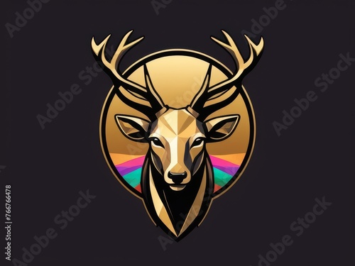futuristic deer head logo